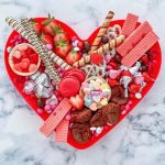Candy Charcuterie Board on a heart shaped plate, Fun Valentine's Day Gift Ideas