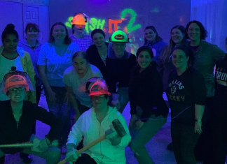 group of moms at a smash room in central mass